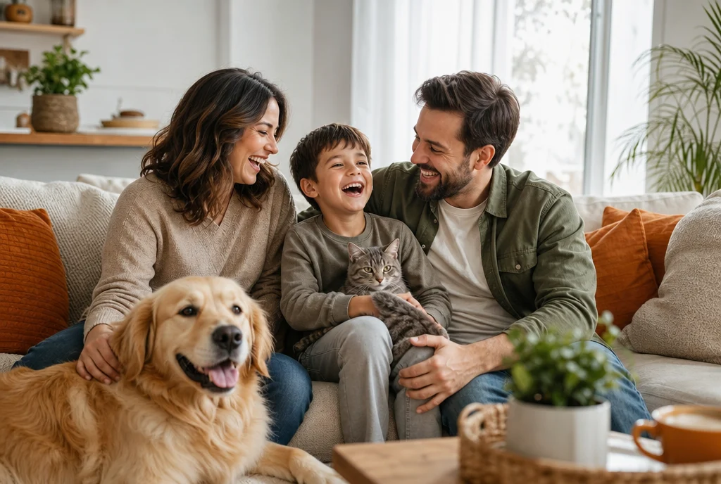 Familie mit Hund und Katze – Vetprotect24 Tierversicherung