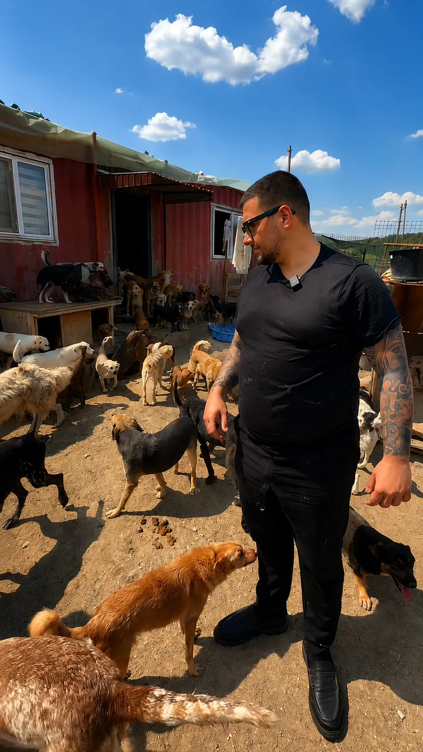 Hunde auf dem Gelände einer Auffangstation in Rumänien